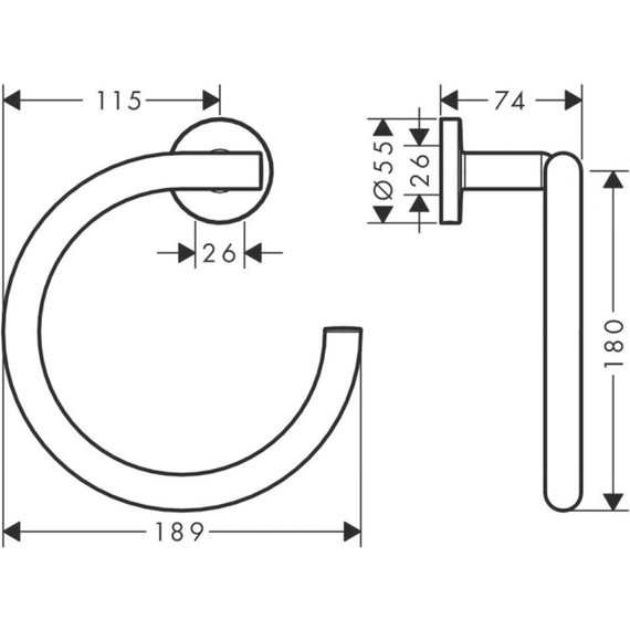 Кольцо для полотенца Hansgrohe Logis Universal 41724000 - фото 2