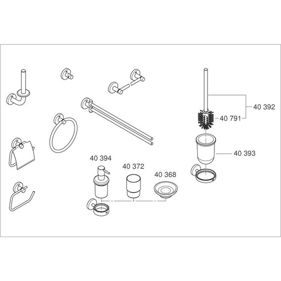 Набор аксессуаров для ванной комнаты Grohe Essentials 40344001 - фото 3