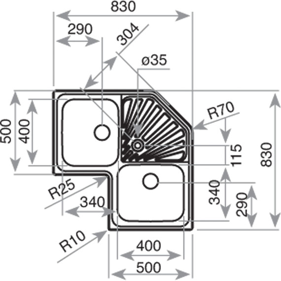 Кухонная мойка Teka Angular 2B 10118005, нержавеющая сталь - фото 5