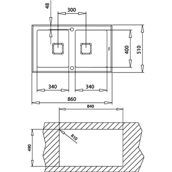 Кухонная мойка Teka Maestro Diamond RS15 2B 86 Black 115030017, чёрное стекло - фото 3