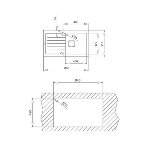 Кухонная мойка Teka Maestro Diamond RS15 1B 1D 86 Black 115100011, чёрное стекло - фото 3