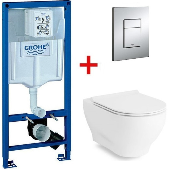 Инсталляция Grohe Rapid SL с подвесным унитазом Volle Oliva Rimless - фото 