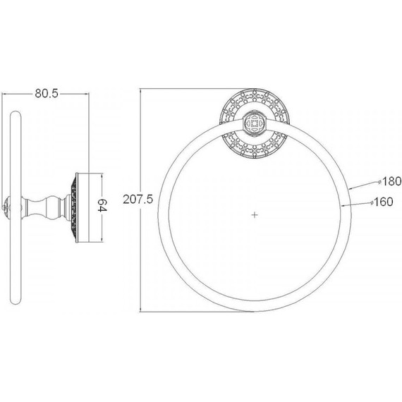 Кольцо для полотенца Bronze de luxe Windsor K25004, цвет бронза - фото 2