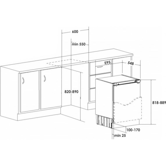 Встраиваемый однокамерный холодильник Schaub Lorenz SLS E136W0M - фото, картинка 3 Встраиваемый однокамерный холодильник Schaub Lorenz SLS E136W0M - фото 3