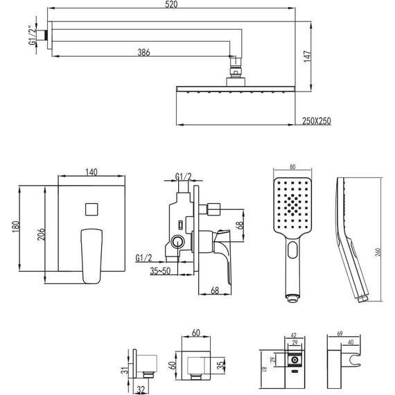 Душевая система для душа Imprese Valtice VR-50320 - фото 2