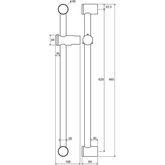 Душевая штанга Ravak 60 см X07P012 - фото, картинка 5 Душевая штанга Ravak 60 см X07P012 - фото 5