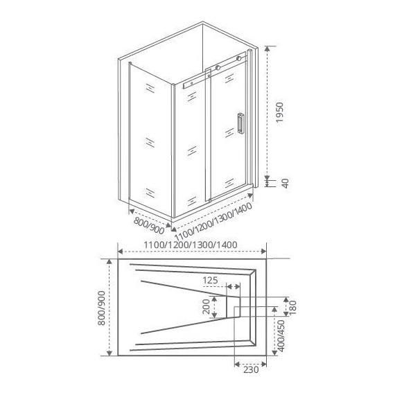 Душевое ограждение Bas Galaxy WTW+SP C-CH 130х80 см, хром/прозрачное - фото 6