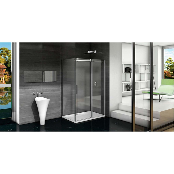 Душевое ограждение Bas Galaxy WTW+SP C-CH 110х80 см, хром/прозрачное - фото 5