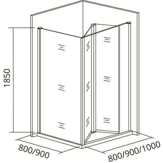 Душевое ограждение Bas Infinity SD+SP C-CH 80х80 см, хром/прозрачное - фото 5