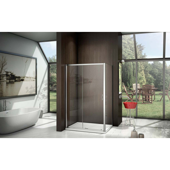 Душевое ограждение Bas Latte WTW+SP C-WE 120х80 см алюминий/прозрачное - фото 4