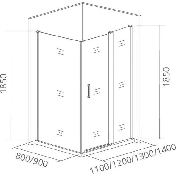 Душевое ограждение Bas Latte WTW+SP G-WE 120х90 см алюминий/матовое - фото 4