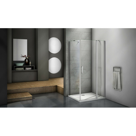 Душевое ограждение Bas Mokka WTW+SP C-WE 140х80 см алюминий/прозрачное - фото 5