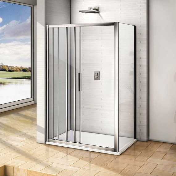 Душевое ограждение Bas Orion WTW+SP C-CH 100х90 см хром/прозрачное - фото 4