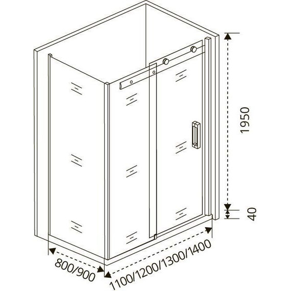 Душевое ограждение Bas Puerta WTW+SP C-CH 110х90 см (стекло 8 мм) хром/прозрачное - фото 6