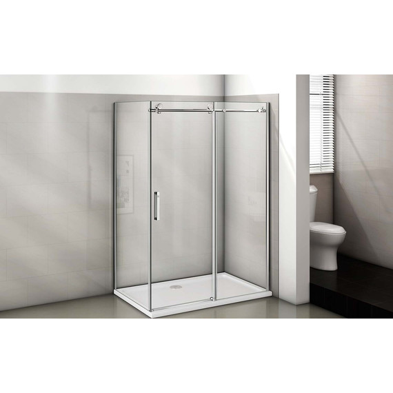 Душевое ограждение Bas Puerta WTW+SP C-CH 110х90 см (стекло 8 мм) хром/прозрачное - фото 5