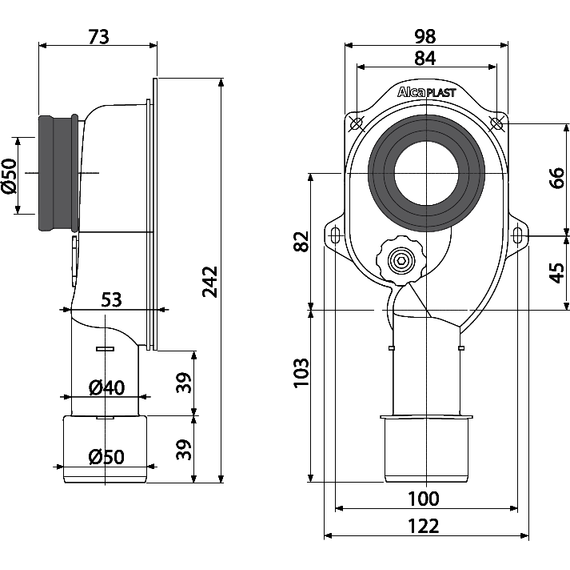 Сифон для писсуара Alcadrain A45C вертикальный (AG210901345) - фото 2