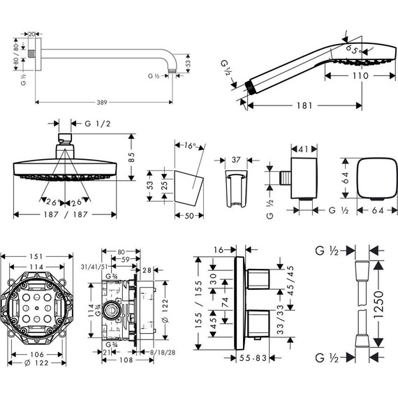 Душевая стойка Hansgrohe Croma Select E/Ecostat E 27294000 - фото 2