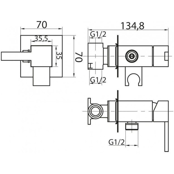 Смеситель для гигиенического душа Cezares CZR-DA2-01 - фото, картинка 2 Смеситель для гигиенического душа Cezares CZR-DA2-01 - фото 2