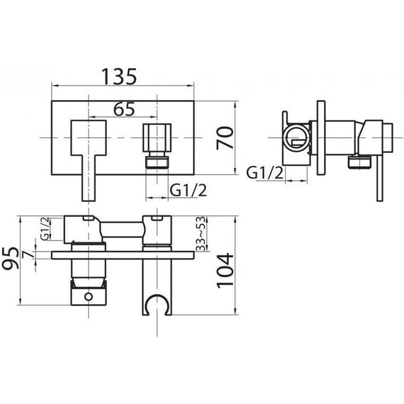 Смеситель для гигиенического душа Cezares CZR-DA6-01 - фото 2
