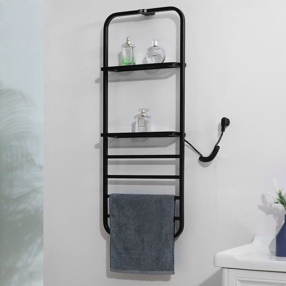 Полотенцесушитель электрический Black & White Universe N-337 B П8 400x1010 мм - фото 3