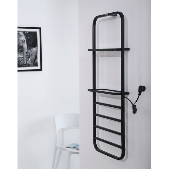 Полотенцесушитель электрический Black & White Universe N-337 B П8 400x1010 мм - фото 4