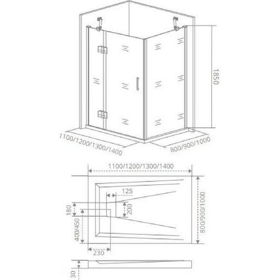 Душевое ограждение Bas Saturn WTW+SP C-CH 120х80 см L/R, хром/прозрачное - фото 8