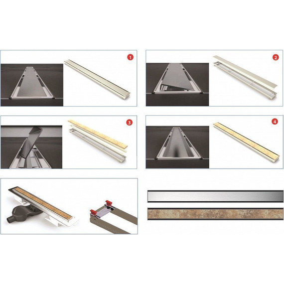 Трап Berges Wasserhaus B1 Keramik 70 см 090118, нержавеющая сталь (под плитку), Цвет производителя: хром матовый, Размер трапа: 700 - фото 8