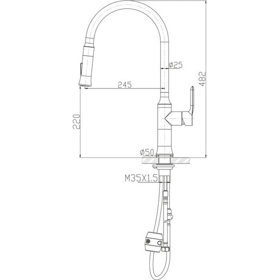 Смеситель для кухни BelBagno BB-LAM38-IN, сатин - фото 5