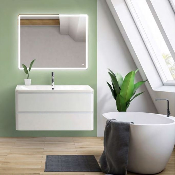 Тумба подвесная с раковиной BelBagno ALBANO-800-2C-SO-BL 80 см, Bianco Lucido, Цвет фасада: Bianco Lucido - фото 2