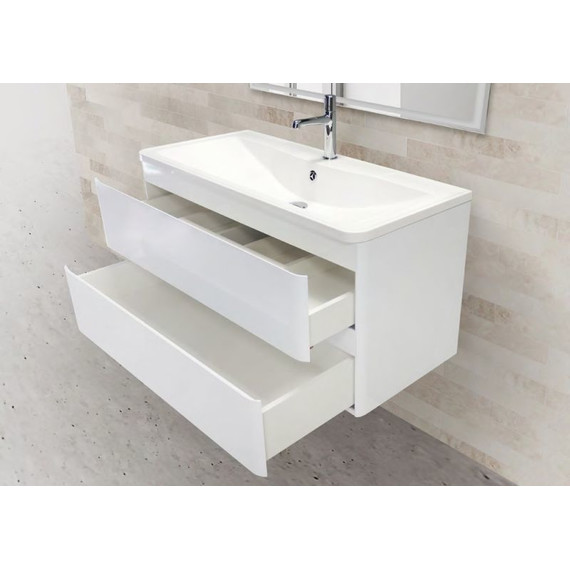 Тумба подвесная с раковиной BelBagno ALBANO-800-2C-SO-BL 80 см, Bianco Lucido, Цвет фасада: Bianco Lucido - фото 3