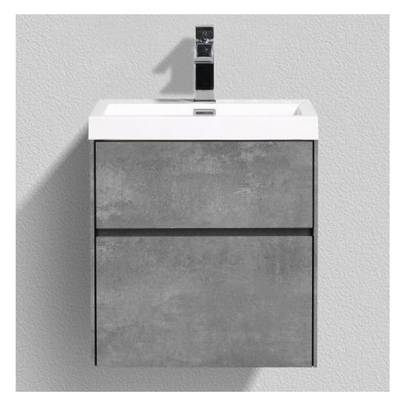 Тумба подвесная с раковиной BelBagno 50 см PIETRA MINI-500AS-2C-SO-SCM, цемент - фото 