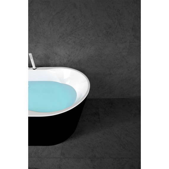 Ванна отдельностоящая BelBagno BB200-1700-800-NERO 170х80 см, белый/черный - фото 3