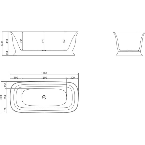 Ванна отдельностоящая BelBagno BB400-1700-800 170х80 см - фото 4