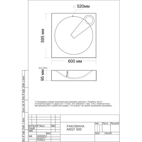Раковина над стиральной машиной Andrea Angy 60х60 см 4680028070566 - фото 7