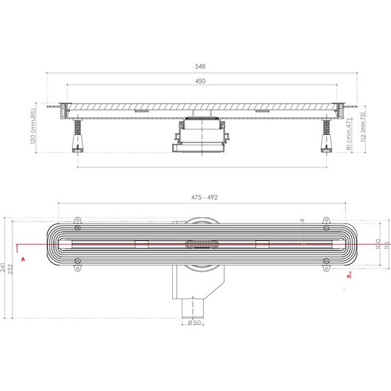 Трап Pestan (BETTOSERB) Confluo Slim Line 45 см 13100031, нержавеющая сталь - фото 8