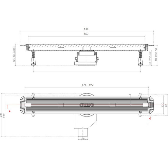 Трап Pestan (BETTOSERB) Confluo Slim Line 55 см 13100032, нержавеющая сталь - фото 9