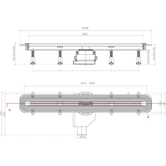 Трап Pestan (BETTOSERB) Confluo Slim Line 95 см 13100036, нержавеющая сталь - фото 12