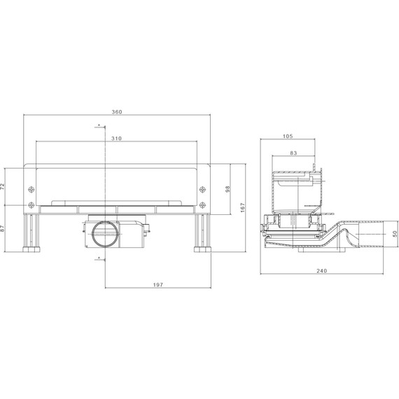 Трап Pestan (BETTOSERB) Confluo Wall 36 см 13100060, нержавеющая сталь - фото 14