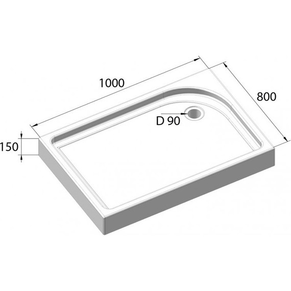 Поддон акриловый BelBagno 100х80 см TRAY-BB-AH-100/80-15-W-R - фото, картинка 6 Поддон акриловый BelBagno 100х80 см TRAY-BB-AH-100/80-15-W-R - фото 6