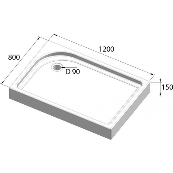 Поддон акриловый BelBagno 120х80 см TRAY-BB-AH-120/80-15-W-L - фото, картинка 6 Поддон акриловый BelBagno 120х80 см TRAY-BB-AH-120/80-15-W-L - фото 6