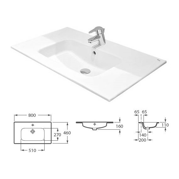Тумба подвесная с раковиной Акватон Лофт Фабрик 80 см 1A2424K7LTDU0, дуб эндгрейн - фото 9