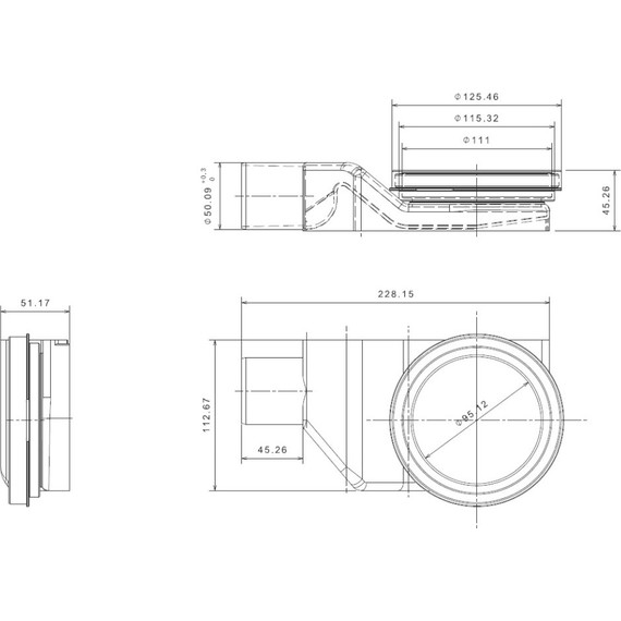 Трап Pestan (BETTOSERB) Confluo Premium Black Glass Line 45 см 13000291, нержавеющая сталь/стекло, хром/черный (под плитку), Цвет производителя: хром, чёрный, Размер трапа: 450 - фото 9