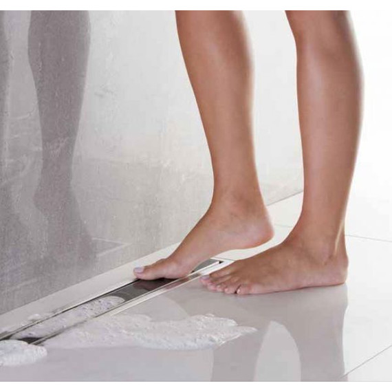 Трап Pestan (BETTOSERB) Confluo Premium Black Glass Line 45 см 13000291, нержавеющая сталь/стекло, хром/черный (под плитку), Цвет производителя: хром, чёрный, Размер трапа: 450 - фото 7