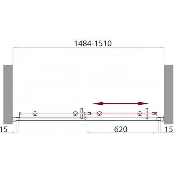 Душевая дверь BelBagno 150 см UNO-BF-1-150-C-Cr, хром/прозрачное - фото, картинка 5 Душевая дверь BelBagno 150 см UNO-BF-1-150-C-Cr, хром/прозрачное - фото 5