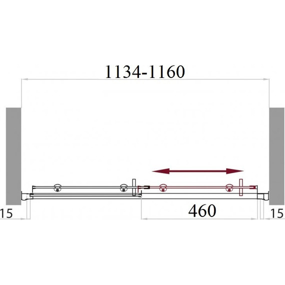 Душевая дверь BelBagno 115 см UNO-BF-1-115-C-Cr, хром/прозрачное - фото 5