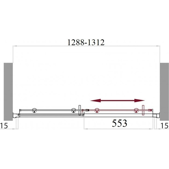 Душевая дверь BelBagno 130х195 см UNO-195-BF-1-130-C-Cr, хром/прозрачное - фото 5