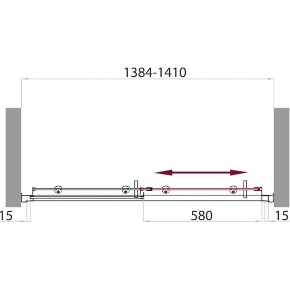Душевая дверь BelBagno 140 см UNO-BF-1-140-P-Cr, хром/текстурное - фото 7