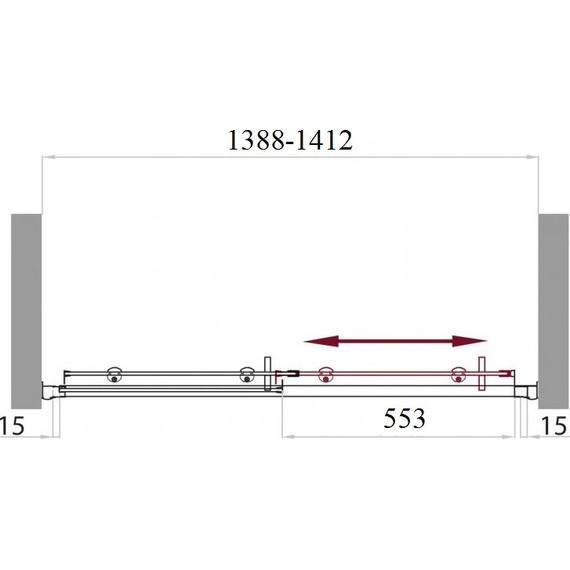 Душевая дверь BelBagno 140х195 см UNO-195-BF-1-140-C-Cr, хром/прозрачное - фото 5