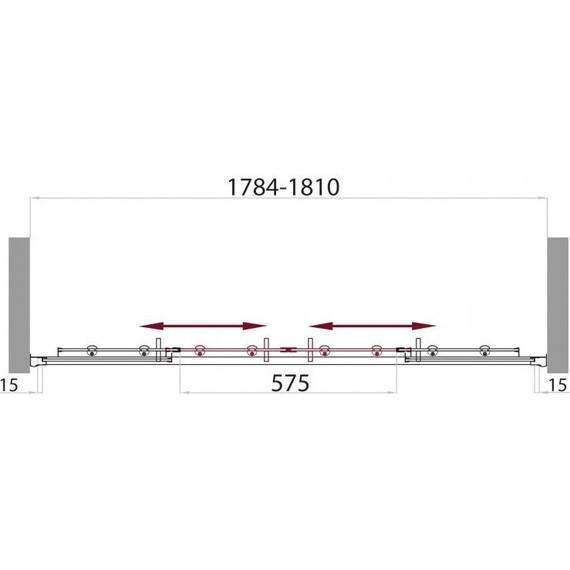 Душевая дверь BelBagno 180 см UNO-BF-2-180-C-Cr, хром/прозрачное - фото 2