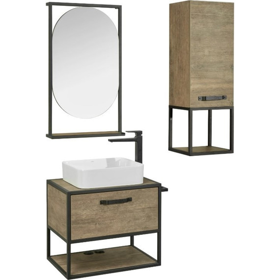 Тумба подвесная со столешницей Акватон Лофт Фабрик 65 см 1A242301LTDY0, дуб кантри - фото 7